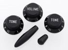 Allparts PK 0178-023 Strat Style Knob Kit - Black