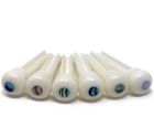 Crosby Bridge Pins - Set of 6 - Bone With Abalone Dot