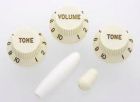 Allparts PK 0178-050 Strat Style Knob Kit - Parchment