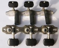 Rubner 9210-EH Deluxe Classical Guitar Tuners Nickel with Ebony Buttons