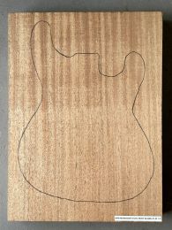 African Mahogany Electric Guitar Body Blank #140 - 1-Piece - 1st Grade