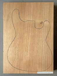 African Mahogany Electric Guitar Body Blank #142 - 1-Piece - 1st Grade