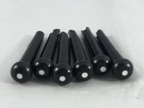 Bridge Pins - Set of 6 - Black Plastic with Dot