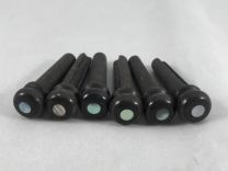 Bridge Pins - Set of 6 - Ebony with Light Abalone Dot