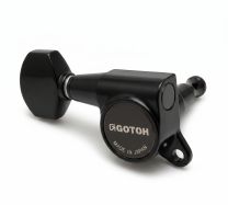 Gotoh Left-Handed SG381-AB07B-6R Tuners with Aluminium Buttons 6-in-Line Black