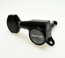 Gotoh Left-Handed SG381-AB07B-6R Tuners with Aluminium Buttons 6-in-Line Black