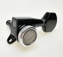 Gotoh SG381-AB07B-MGT Locking Tuners with Aluminium Buttons 6-in-Line Black