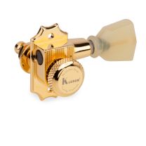 Kluson KRGL-3-GP Revolution Series Locking Tuners with Screw-in Bushes - 3 Per Side - Nickel