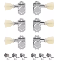 Kluson KRGLNC-3-NP Revolution Series Locking Tuners with Press-fit Bushes - 3 Per Side - Nickel