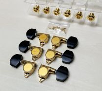 Gotoh SG301-EN01G Tuners 3+3 Gold with Ebony Buttons