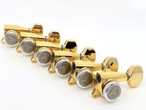 Gotoh SG381-AB07G-MGT Locking Tuners with Aluminium Buttons 6-in-Line Gold
