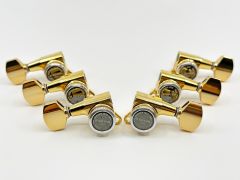 Gotoh SG381-AB07G-MGT Locking Tuners with Aluminium Buttons 3+3 Gold