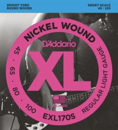 D'Addario EXL170S Short Scale Bass Guitar Strings 45-100 Light