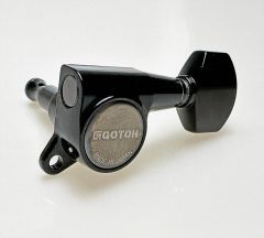 Gotoh SG381-AB07B Tuners with Aluminium Buttons 6-in-Line Black