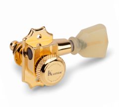 Kluson KRGL-3-GP Revolution Series Locking Tuners with Screw-in Bushes - 3 Per Side - Gold