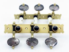 Rubner E110-N-BPO 'El Sonido' Classical Guitar Tuners with Ball-Bearings & Black Pearl Buttons