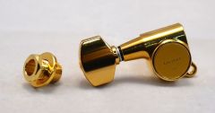 Gotoh Left-Handed SG381-AB07G Tuners with Aluminium Buttons 6-in-Line Gold