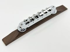 Tunematic Archtop Guitar Bridge - Chrome on Indian Rosewood