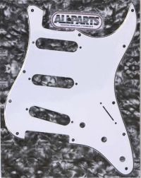 Allparts PG-0552-035 Strat Style Pickguard - White (W/B/W)